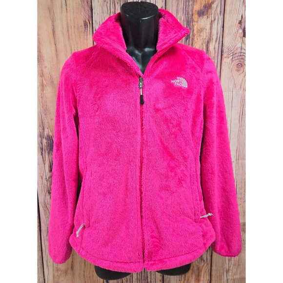 The North Face Womens Pink Fuzzy Full-Zip Jacket Medium - Picture 1 of 10